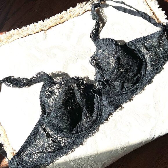 NWT Ritratti Milano Black Lace Underwire Bra / Bralette 36B - Picture 9 of 13
